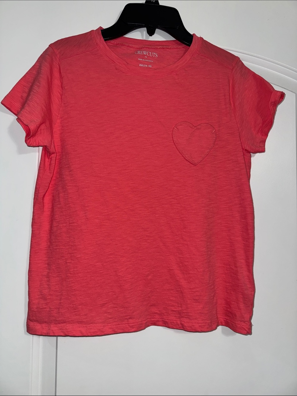 Crewcuts Coral Pink Short-Sleeve Tee with Heart Pocket